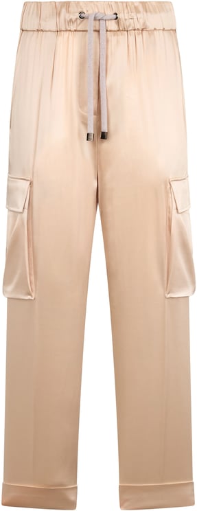 Peserico Beige cargo pants with spacious side pockets.