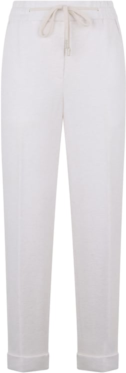 Peserico White pants with elastic at the waist in casual and minimalist design.