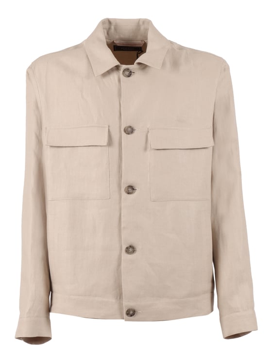 Peserico Boxy Linen Button Down Jacket