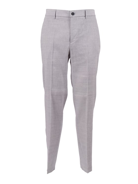 Peserico Tailored Grey Flat Front Straight-Leg Pants