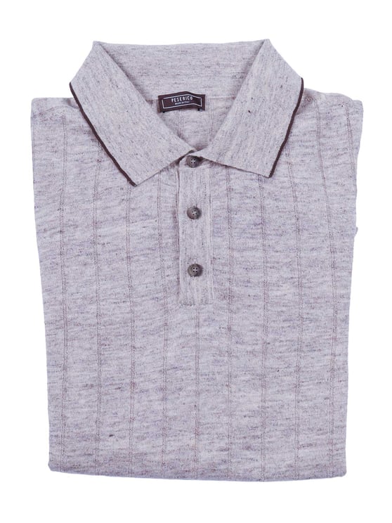 Peserico Heathered Polo Collar Sweater