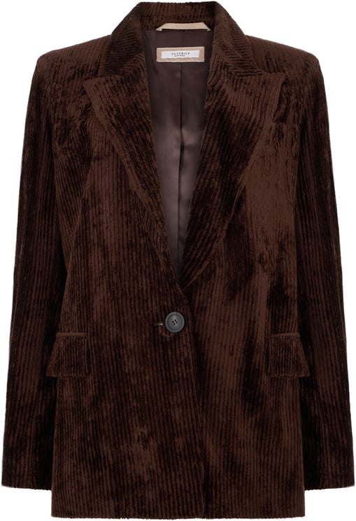 Peserico Elegant dark brown blazer, ideal for any occasion.