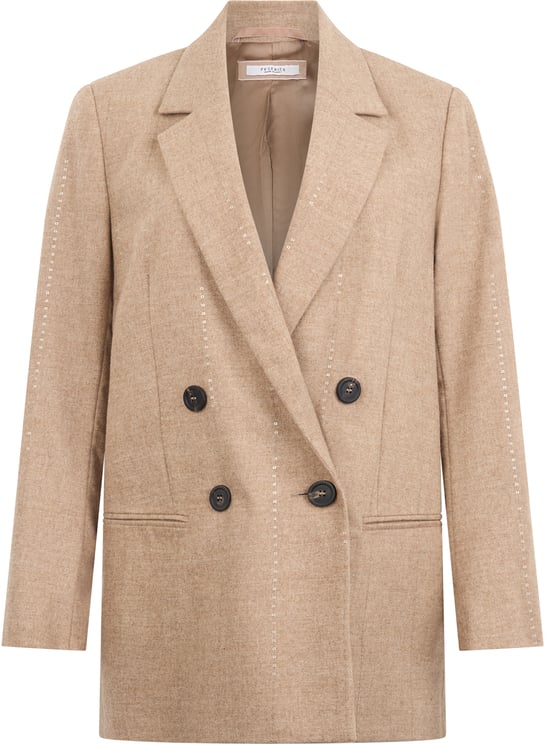 Peserico Elegant beige double-breasted blazer for any occasion.