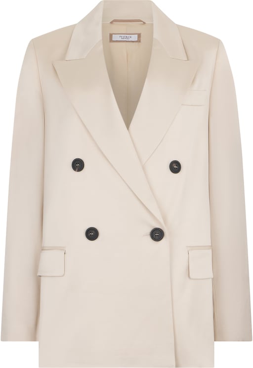 Peserico Elegant sand-colored blazer with a minimal and refined design.