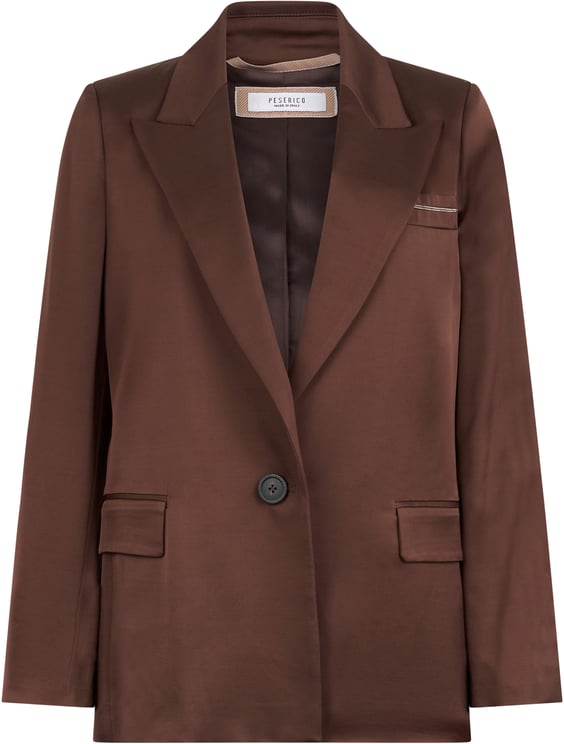 Peserico Elegant brown blazer with a classic cut.