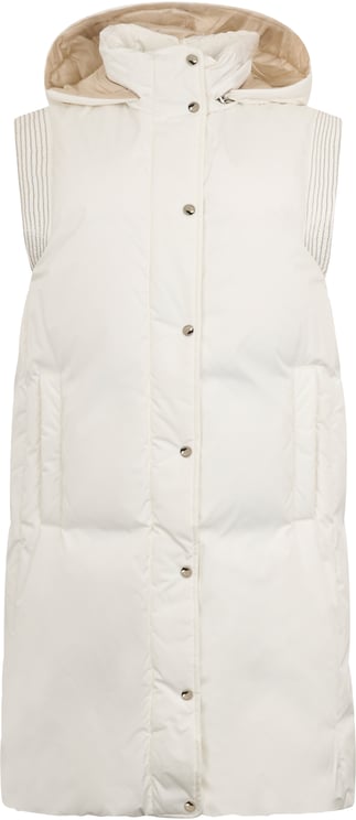 Peserico White long gilet with minimal and chic design.