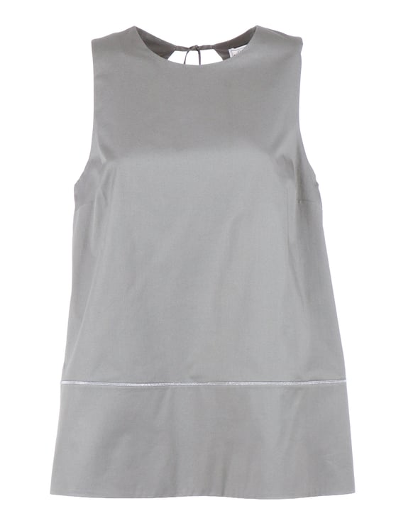Peserico Grey Sleeveless Decorative Hem Tank Top