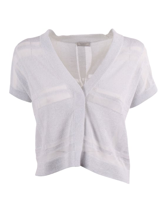 Peserico Checkered Cropped Boxy Knitted Sweater