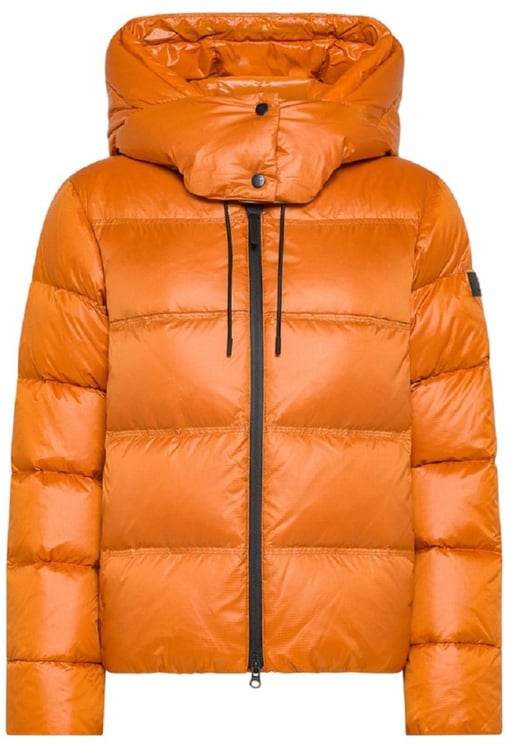 Peuterey Puffy Orange Bomber Jacket With Double Hood