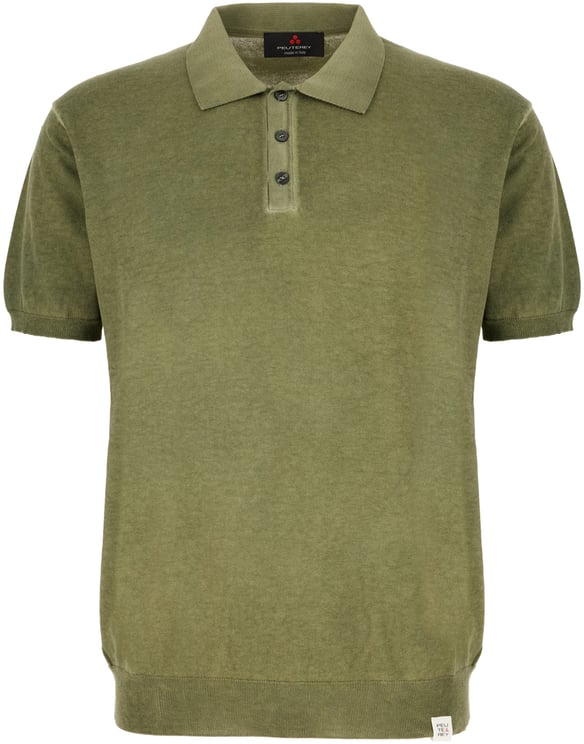 Peuterey Peuterey Olive green cotton polo shirt