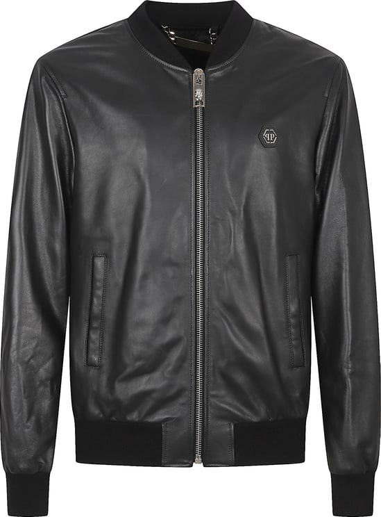 Philipp Plein Bomber Jacket In Smooth Sheepskin Leather