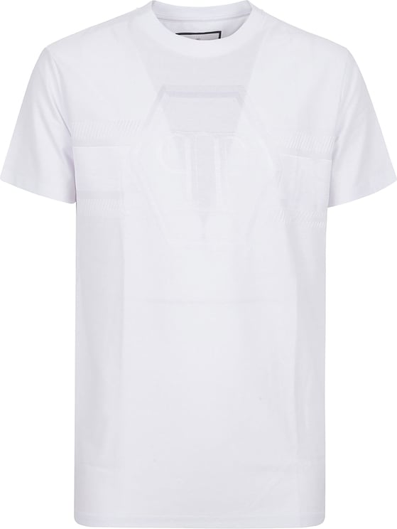 Philipp Plein Short-Sleeve Textured White T-Shirt