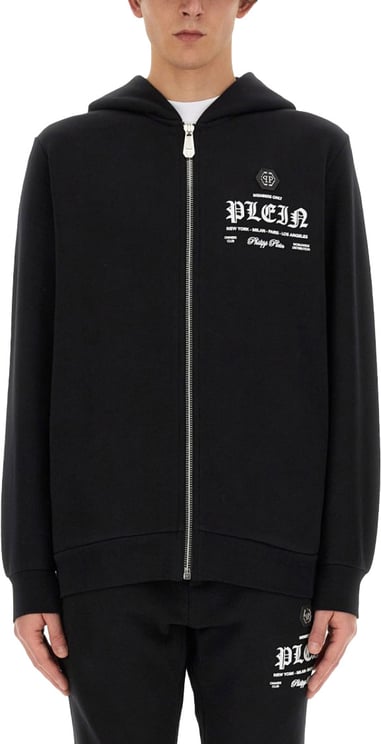 Philipp Plein Zip-Up Black Hoodie