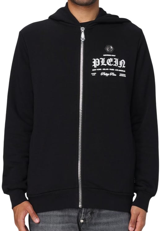Philipp Plein felpa con cappuccio e zip con stampa del logo