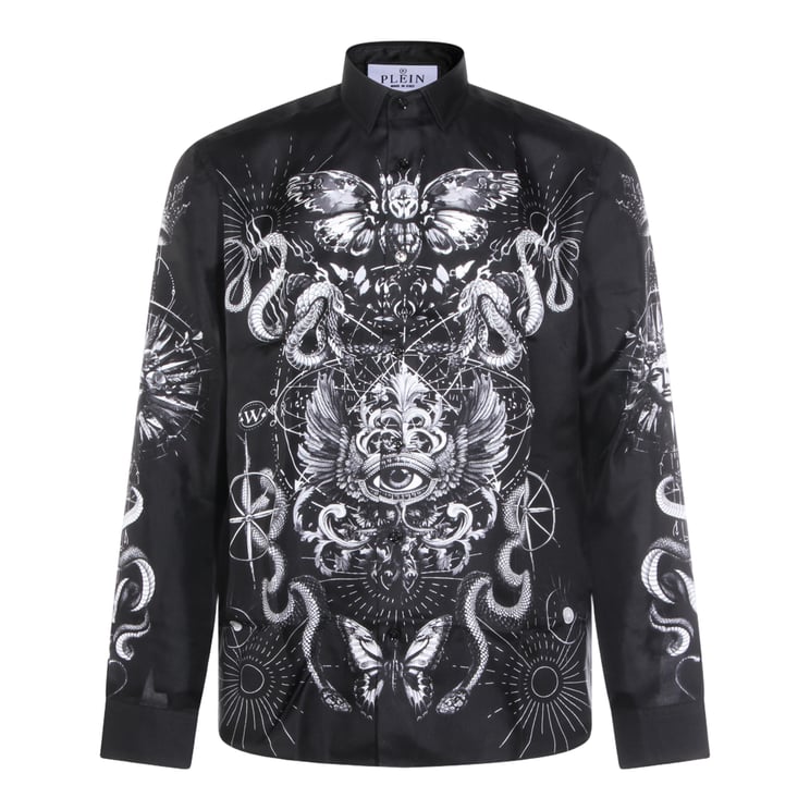 Philipp Plein Tailored Black Shirt with Button-Down Front