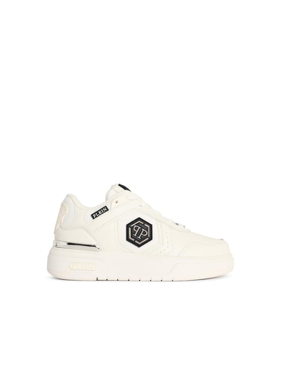 Philipp Plein 'Sk8r' White Fabric Blend Sneakers