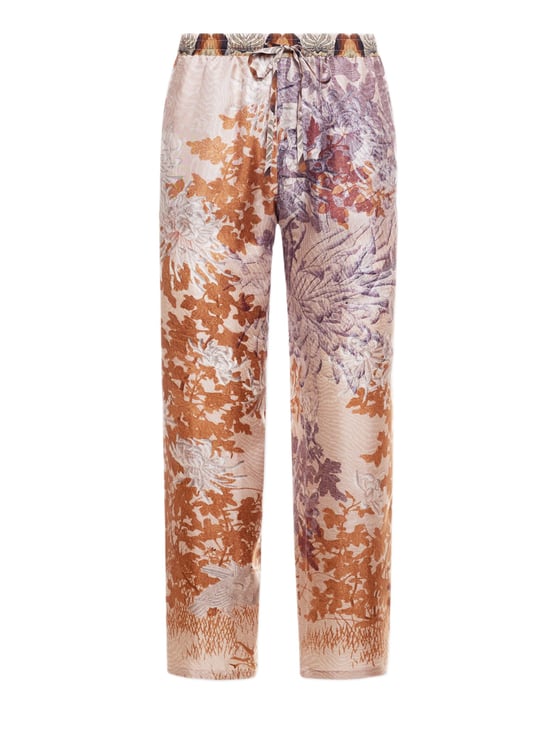 Pierre Louis Mascia Relaxed Fit Straight-Leg Trousers With Botanical Tapestry Pattern