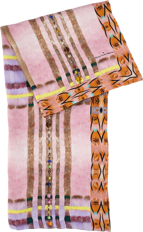 Pierre Louis Mascia Multicolor Silk Scarf With Abstract Motifs