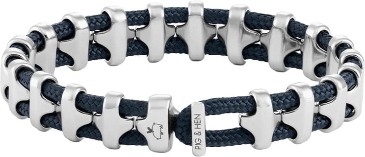 Pig & Hen Pig & Hen Armband P42-163000-M Bold Bob Staal Navy Blue Maat M 18cm