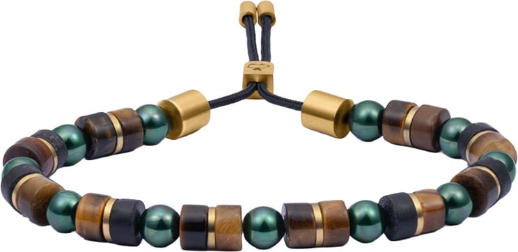 Pig & Hen Pig & Hen Armband P49-388744-L Brontide 6mm Adjustabel Yawata Gold Maat L