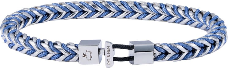 Pig & Hen Pig & Hen Armband P52-1671000-M Catena Foxtail Staal Met Indigo Purple Maat M 18cm