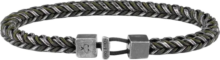 Pig & Hen Pig & Hen Armband P52-453000 Catena Foxtail Army/Vintage 20cm L
