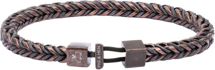 Pig & Hen Pig & Hen Armband P52-582000-L Catena Foxtail Slate Gray Bronze Maat L