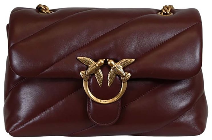 Pinko Bags Rosso Vino-Antique Gold