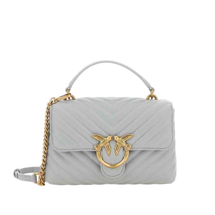 Pinko Gray Quilted Nappa Bag