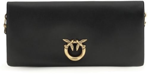 Pinko PINKO Black Calf Leather Bos Taurus Clutch Bag