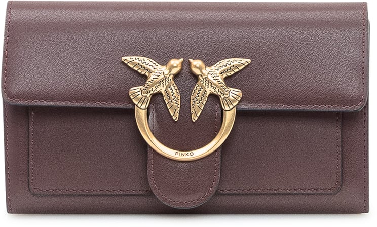 Pinko Portafoglio Bordeaux Con Logo Love Birds Pinko