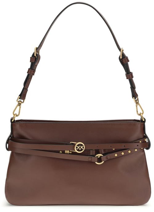 Pinko PINKO Brown Calf Leather Bos Taurus Shoulder Bag