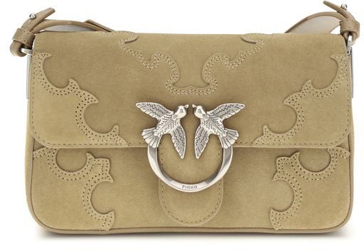 Pinko PINKO Beige Calf Leather Bos Taurus Shoulder Bag