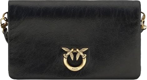 Pinko PINKO Black Calf Leather Bos Taurus Shoulder Bag