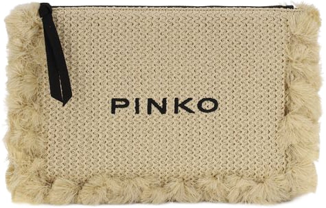 Pinko PINKO Beige Polypropylene Clutch Bag