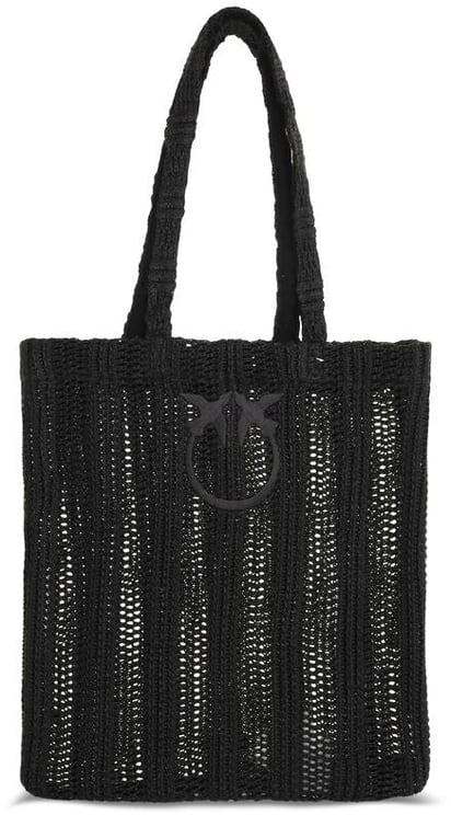Pinko PINKO Black Raffia Shoulder Bag