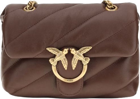 Pinko PINKO Brown Calf Leather Bos Taurus Shoulder Bag