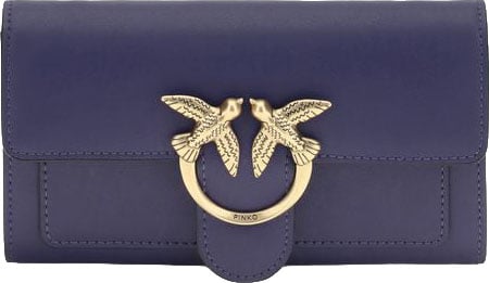 Pinko PINKO Blue Calf Leather Bos Taurus Wallet