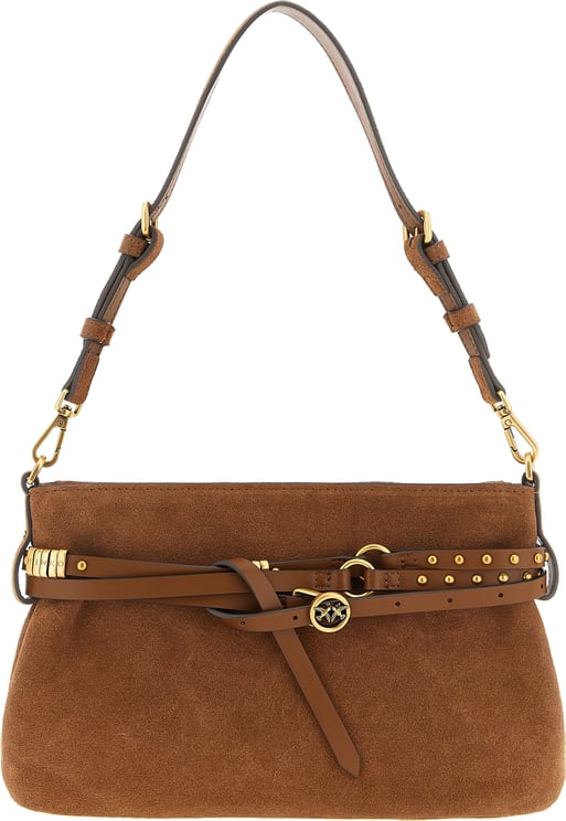 Pinko PINKO Brown Lamb Leather Shoulder Bag