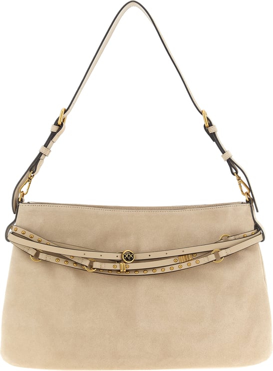 Pinko PINKO Beige Cowhide Shoulder Bag