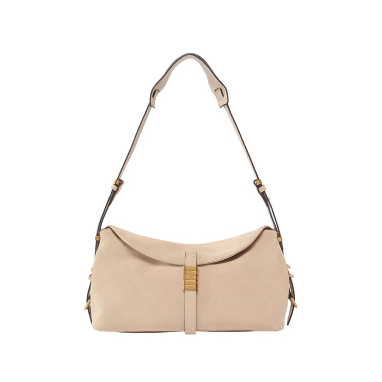 Pinko Suede Leather Bag with Flap Closure