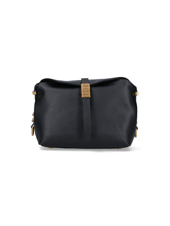Pinko Black Leather Top Handle Bag