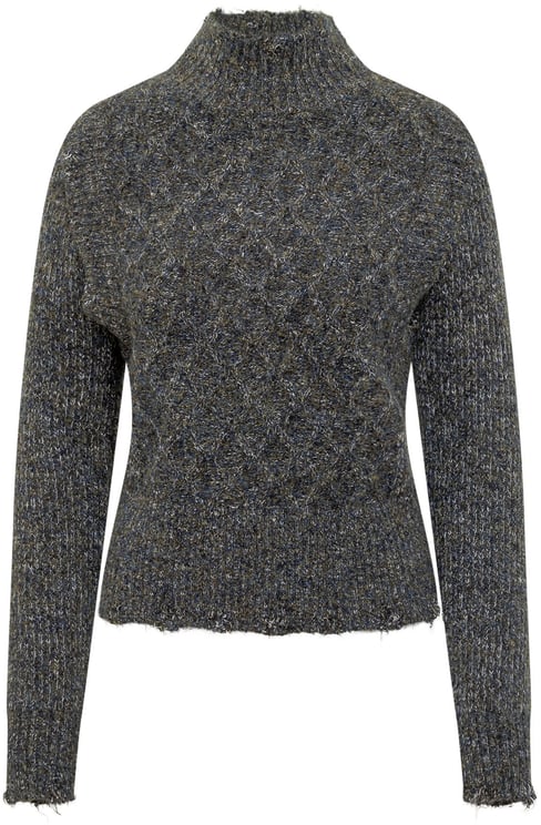 Pinko Maglione Pinko Lurex Grigio con Collo Alto