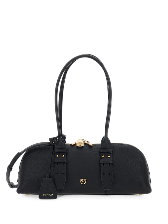 Pinko Horizontal Big Sheep Handbag with Gold Accents