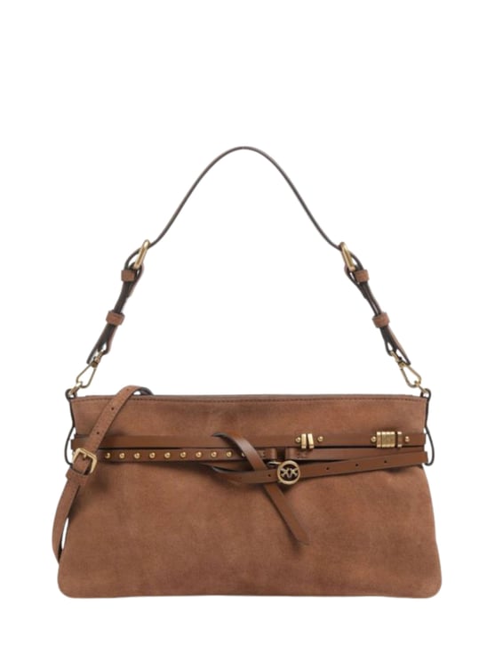 Pinko Classic Suede Gold-tone Handbag