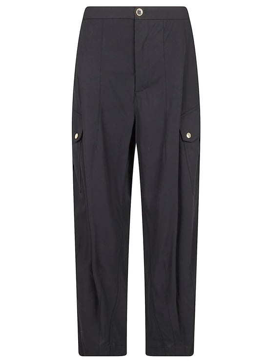 Pinko Neutral Rosalin Wide-Leg Cropped Tapered Pants