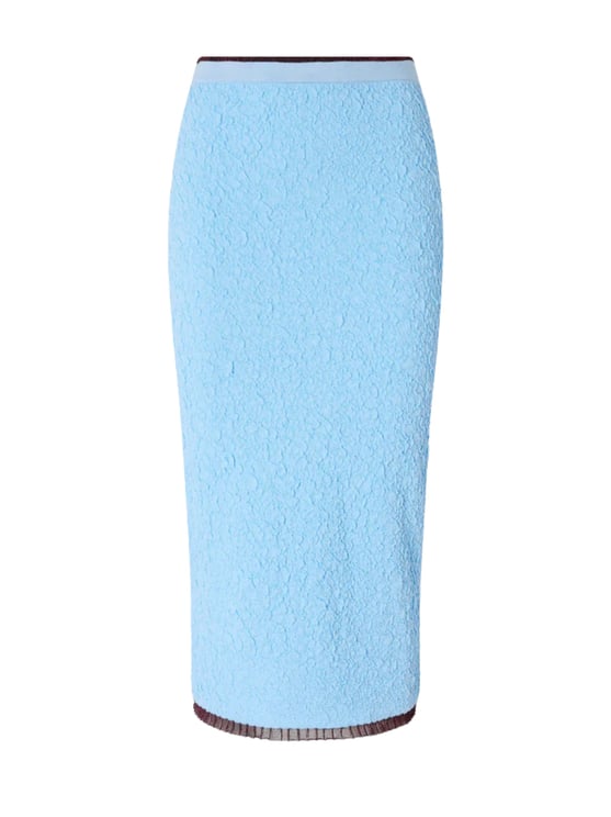Pinko Blue Textured Fitted Midi Skirt