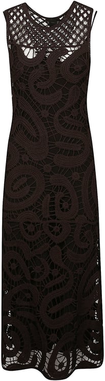 Pinko Bufera Midi Dress Brown