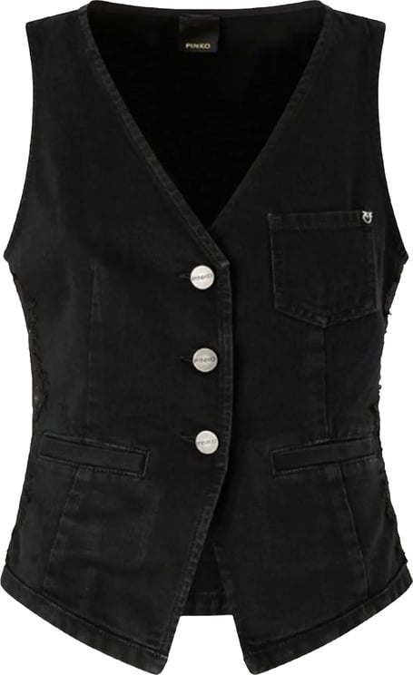 Pinko Pink Gardener Sleeveless V-Neck Fabric Vest