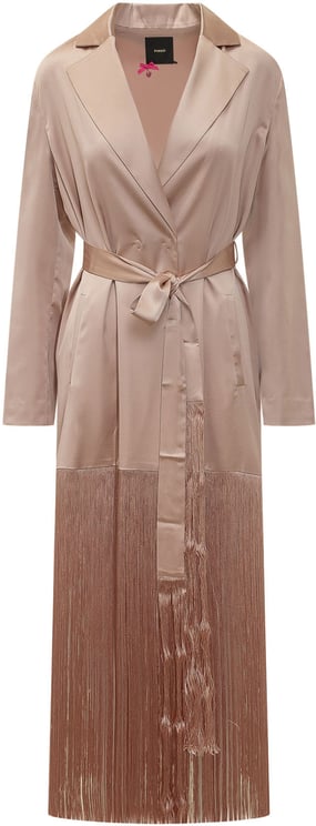Pinko Trench Ribes con Cintura e Frange